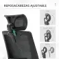 Silla de Oficina de Malla Silla de Escritorio Giratoria Altura y Reposacabezas Ajustable 60x61x104,5-121,5 cm Negro