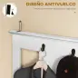 Perchero con Zapatero de Madera con 2 Estantes y 3 Ganchos para Colgar Ropas Bolsos 80,5x40x168 cm Blanco