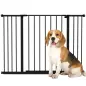 Barrera de Seguridad Extensible Puertas y Escaleras Metálica para Perros y Bebé Barrera Puertas Mascota 76-107x76 cm