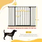 Barrera de Seguridad Extensible Puertas y Escaleras Metálica para Perros y Bebé Barrera Puertas Mascota 76-107x76 cm