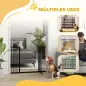 Barrera de Seguridad Extensible Puertas y Escaleras Metálica para Perros y Bebé Barrera Puertas Mascota 76-107x76 cm