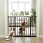 Barrera de Seguridad Extensible Puertas y Escaleras Metálica para Perros y Bebé Barrera Puertas Mascota 76-107x76 cm