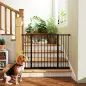 Barrera de Seguridad Extensible Puertas y Escaleras Metálica para Perros y Bebé Barrera Puertas Mascota 76-107x76 cm