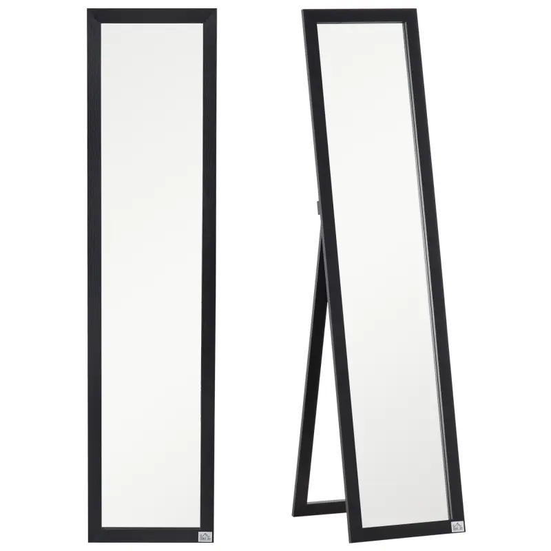 Espejo de Cuerpo Entero de Pie o para Colgar de Estilo Moderno para Pasillo Dormitorio 37x37x154 cm Negro