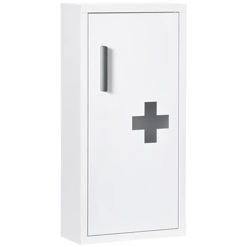 Botiquín para Medicinas de 3 Niveles Botiquín de Pared de Acero con Puerta Magnética para Cocina Baño 30x12x60 cm Blanco