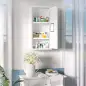 Botiquín para Medicinas de 3 Niveles Botiquín de Pared de Acero con Puerta Magnética para Cocina Baño 30x12x60 cm Blanco