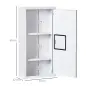 Botiquín para Medicinas de 3 Niveles Botiquín de Pared de Acero con Puerta Magnética para Cocina Baño 30x12x60 cm Blanco