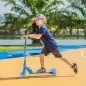 Patinete Infantil Plegable con Luces Música Altura Ajustable Ruedas Brillantes Pedal LED Carga 50kg 67x32x65-78 cm Azul