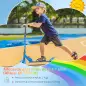 Patinete Infantil Plegable con Luces Música Altura Ajustable Ruedas Brillantes Pedal LED Carga 50kg 67x32x65-78 cm Azul