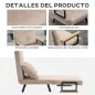 Sofá Cama Individual Plegable Silla Cama Convertible 4 en 1 Respaldo Ajustable de 5 Niveles y Almohada 63x73x81 cm Beige