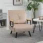Sofá Cama Individual Plegable Silla Cama Convertible 4 en 1 Respaldo Ajustable de 5 Niveles y Almohada 63x73x81 cm Beige