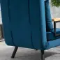 Sofá Cama Individual Plegable Silla Cama Convertible 4 en 1 Respaldo Ajustable de 5 Niveles y Almohada 63x73x81 cm Azul