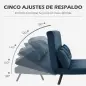 Sofá Cama Convertible 4 en 1 Sillón Cama 2 Plazas Plegable Respaldo Ajustable de 5 Niveles Almohadas 102x73x81 cm Azul