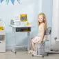 Juego de Escritorio y Silla Infantil de +6 Años Altura Ajustable con 1 Cajón y Estante para Libros 60x45x90-102 cm Gris
