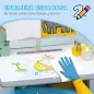 Juego de Escritorio y Silla Infantil de +6 Años Altura Ajustable con 1 Cajón y Estante para Libros 60x45x90-102 cm Gris