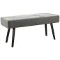 Taburete Pie de Cama Multifuncional con Pies de Acero y Asiento Acolchado para Entrada Pasillo 100x36x45 cm Gris