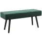 Taburete Pie de Cama Multifuncional con Pies de Acero y Asiento Acolchado para Entrada Pasillo 100x36x45 cm Verde
