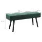 Taburete Pie de Cama Multifuncional con Pies de Acero y Asiento Acolchado para Entrada Pasillo 100x36x45 cm Verde