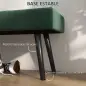 Taburete Pie de Cama Multifuncional con Pies de Acero y Asiento Acolchado para Entrada Pasillo 100x36x45 cm Verde
