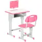 Juego de Escritorio y Silla Infantil de +6 Años Altura Ajustable con 1 Cajón y Estante para Libros 60x45x90-102 cm Rosa