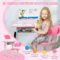 Juego de Escritorio y Silla Infantil de +6 Años Altura Ajustable con 1 Cajón y Estante para Libros 60x45x90-102 cm Rosa
