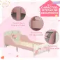 Cama para Niños 143x77x60 cm Cama Infantil de 3-6 Años con Barreras de Protección y Estampados Carga Máx. 40 kg Rosa