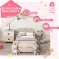 Cama para Niños 143x77x60 cm Cama Infantil de 3-6 Años con Barreras de Protección y Estampados Carga Máx. 40 kg Rosa