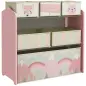Organizador de Juguetes para Niños Estantería para Juguetes con 6 Cajas de Tela no Tejida Extraíbles 63x30x66 cm Rosa