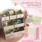 Organizador de Juguetes para Niños Estantería para Juguetes con 6 Cajas de Tela no Tejida Extraíbles 63x30x66 cm Rosa