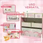 Organizador de Juguetes para Niños Estantería para Juguetes con 6 Cajas de Tela no Tejida Extraíbles 63x30x66 cm Rosa
