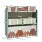 Organizador de Juguetes para Niños Estantería para Juguetes con 6 Cajas de Tela no Tejida Extraíbles 63x30x66 cm Verde