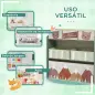 Organizador de Juguetes para Niños Estantería para Juguetes con 6 Cajas de Tela no Tejida Extraíbles 63x30x66 cm Verde