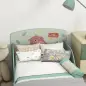 Cama para Niños 143x77x60 cm Cama Infantil de 3-6 Años con Barreras de Protección y Estampados Carga Máx. 40 kg Verde