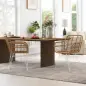 Set de 2 Sillas de Comedor Sillas de Cocina de Ratán PE con Patas de Acero para Salón Estilo Bohemio 56x60x79 cm Marrón