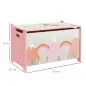Cajas de Juguetes para Niños de 3 a 8 Años Cajas de Almacenamiento con 2 Asas y Estampado de Zorro 60x37x39 cm Rosa