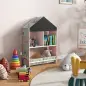 Organizador Infantil Estantería para Juguetes con Estantes Abiertos y 2 Cajas Extraíbles 62,4x26,5x90 cm Rosa