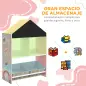 Organizador Infantil Estantería para Juguetes con Estantes Abiertos y 2 Cajas Extraíbles 62,4x26,5x90 cm Rosa