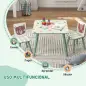 Set de Mesa y 2 Sillas Conjunto de Muebles Infantiles de 3 Piezas para Niños de +3 Años con Estampado Animales y Verde
