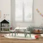 Set de Mesa y 2 Sillas Conjunto de Muebles Infantiles de 3 Piezas para Niños de +3 Años con Estampado Animales y Verde