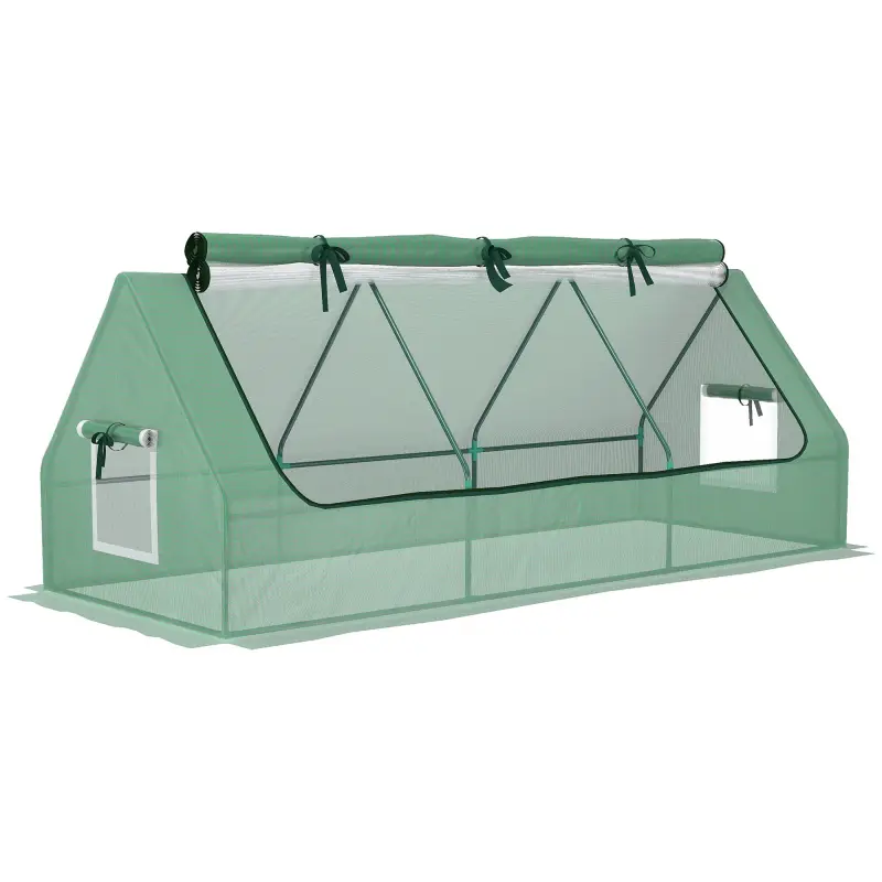 Invernadero de Terraza Mini Invernadero 240x90x90 cm con Ventanas de Malla para Cultivar Verduras y Flores Verde Invernadero de Terraza Mini Invernadero 240x90x90 cm con Ventanas de Malla para Cultivar Verduras y Flores Verde