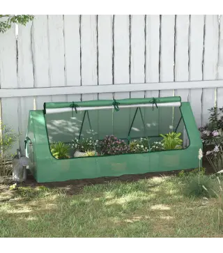 Invernadero de Terraza Mini Invernadero 240x90x90 cm con Ventanas de Malla para Cultivar Verduras y Flores Verde