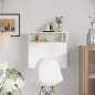 Escritorio Plegable de Pared Moderno Mesa Flotante Multifuncional con Estantes de Almacenamiento 64x20x60 cm Blanco