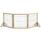 Valla para Mascotas Plegable de 3 Paneles con Plegado Bidireccional y Patas de Apoyo Triangulares 210x44x70 cm Natural