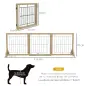 Valla para Mascotas Plegable de 3 Paneles con Plegado Bidireccional y Patas de Apoyo Triangulares 210x44x70 cm Natural