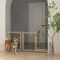 Valla para Mascotas Extensible de 2 Paneles con Patas de Apoyo Triangulares 112-159x44x70 cm Natural