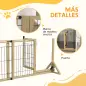 Valla para Mascotas Extensible de 2 Paneles con Patas de Apoyo Triangulares 112-159x44x70 cm Natural