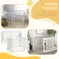 Parque para Mascotas Plegable de 6 Paneles 60x70 cm con Pies de Goma Antideslizantes y Forma Personalizable Blanco