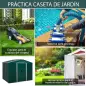 Caseta de Jardín de 3,6m² 236x174x190 cm Cobertizo Exterior para Herramientas con Puertas Correderas y 4 Ventanas Verde