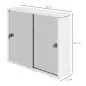 Armario con Espejo de Pared con Estante Ajustable y Puerta Corredera Doble para Lavabo 55x15x45 cm Blanco Brillante