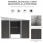 Cobertizo de Jardín 280x345x201 cm 8,9 m² para Almacenamiento de Herramientas con Puerta y 2 Ventanas Gris